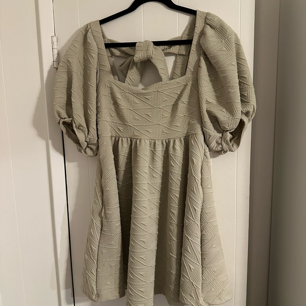 Free People Textured Puff Sleeve Dress